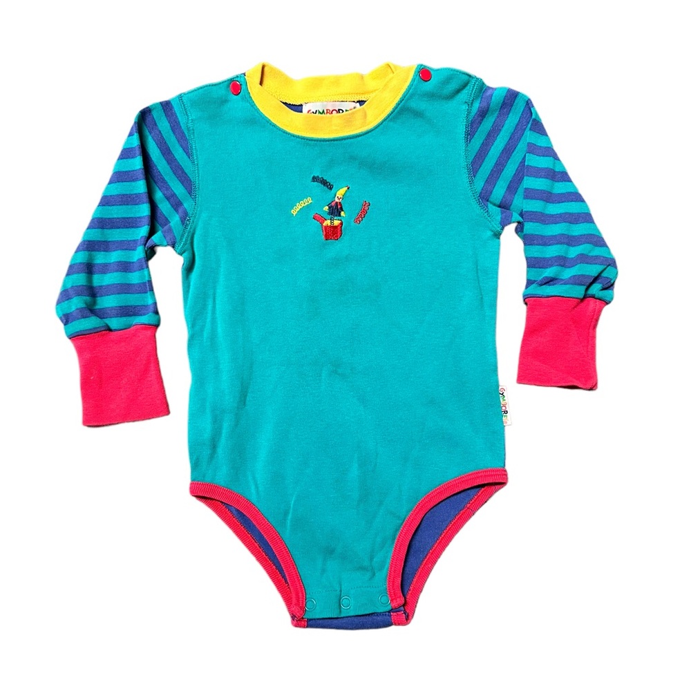 Rainbow Tag Gymboree Vintage Colorblock Jack-in-the-Box Onesie (Size X-Small)